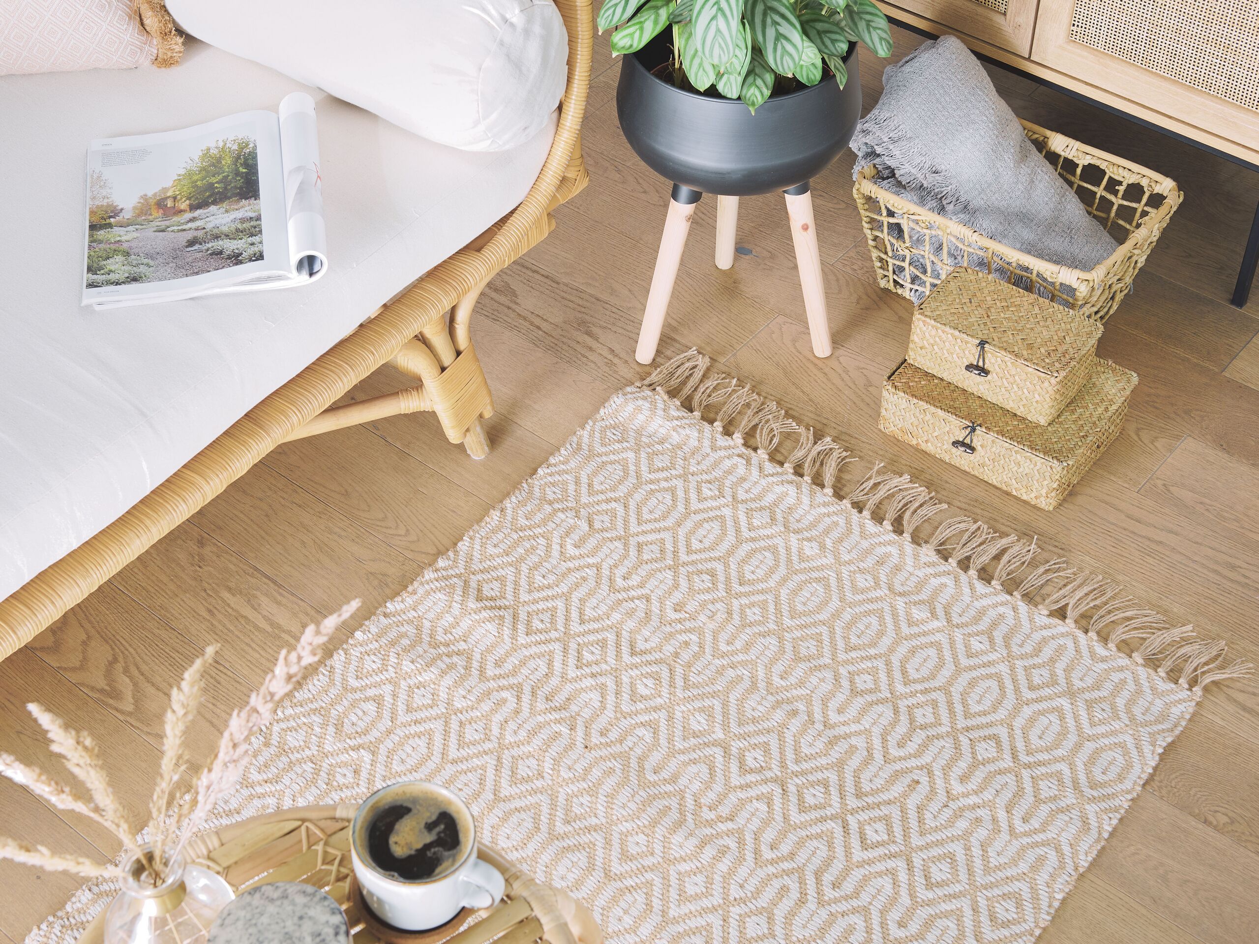 Tapete de juta 80 x 150 cm creme POZANTI