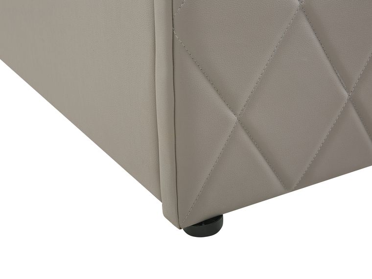 Faux Leather EU King Size Ottoman Bed Taupe ROCHEFORT Beliani.co.uk