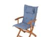Conjunto de 2 sillas de jardín de madera con cojines azules MAUI_755764