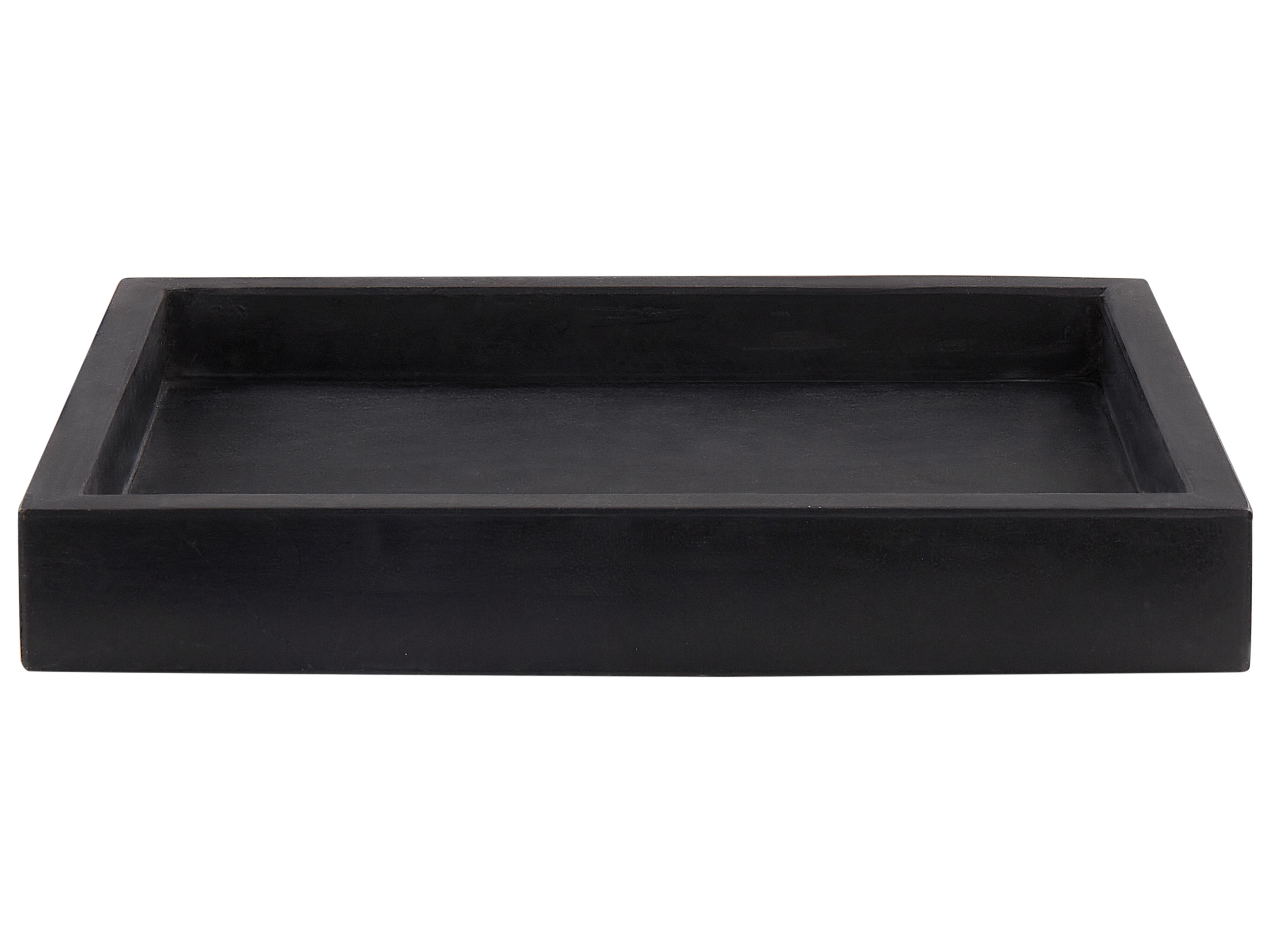 Marble Decorative Tray Rectangular Black RHODES Beliani.pl