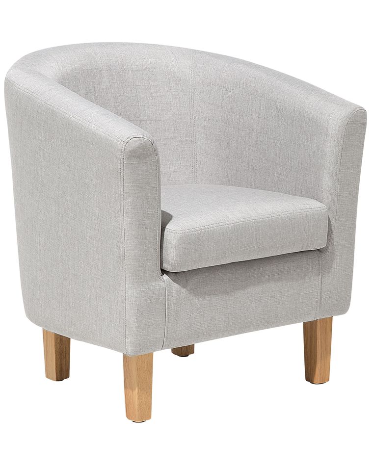 Fabric Armchair with Footstool Grey HOLDEN Beliani.co.uk