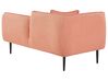 Chaise-Longue à esquerda em tecido bouclé rosa pêssego CHEVANNES_877194