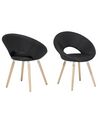 Set of 2 Fabric Dining Chairs Black ROSLYN_696273