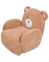Børnelænestol med bamse i imiteret pels brun BOO_886956