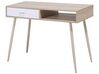 1 Drawer Home Office Desk with Shelf 100 x 48 cm Light Wood DEORA_710874