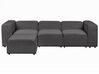 Soffa med fotpall modulär 3-sits bouclé mörkgrå FALSTERBO_915636