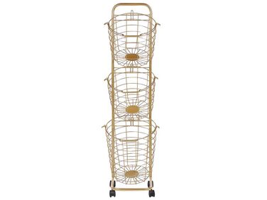3 Tier Metal Wire Basket Stand Gold AYAPAL