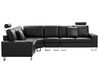 Right Hand Corner Leather Sofa LED Black STOCKHOLM _756052