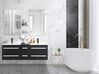 Meuble double vasque à tiroirs miroir inclus noir MADRID_58822