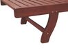 Wooden Reclining Sun Lounger with Red Cushion TOSCANA_784197