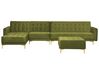 Right Hand Modular Velvet Sofa with Ottoman Green ABERDEEN_882387