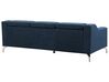 Left Hand Fabric Corner Sofa Navy Blue GLOSLI_720096
