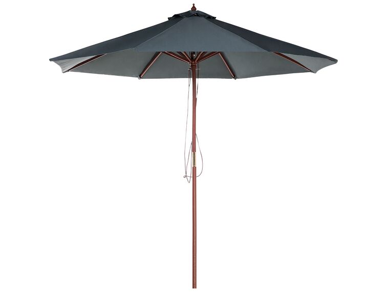 Parasol de jardin en bois avec toile gris foncé ⌀ 270 cm TOSCANA _677638