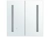 Badeværelsesskab med Spejl og LED 60x60 cm Hvid/Sølv CHABUNCO_811263