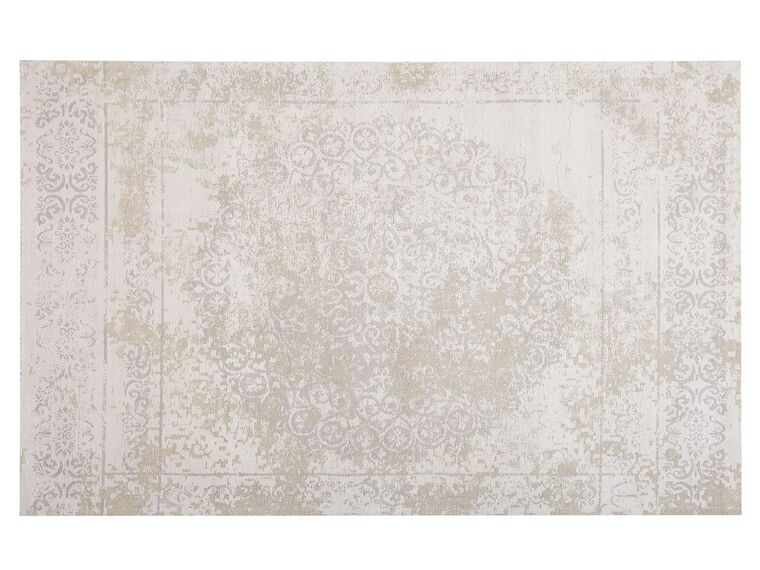 Teppich Baumwolle beige 160 x 230 cm orientalisches Muster Kurzflor BEYKOZ_747473