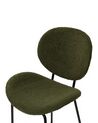 Set of 2 Boucle Bar Chairs Dark Green LUANA_886387