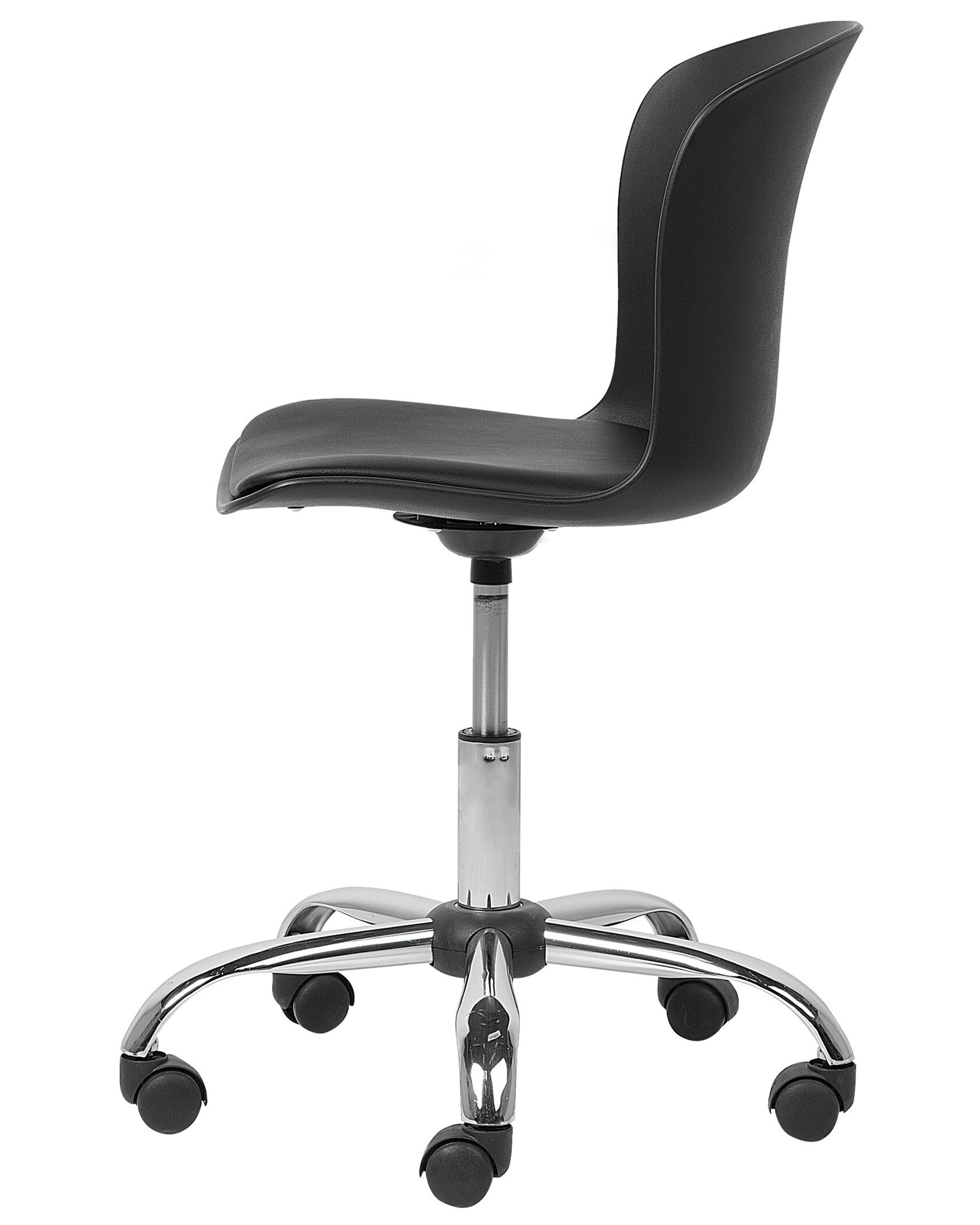 Swivel Armless Desk Chair Black VAMO Beliani.co.uk