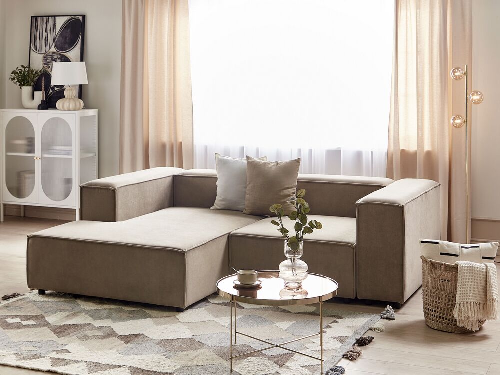 Brown right online hand corner sofa