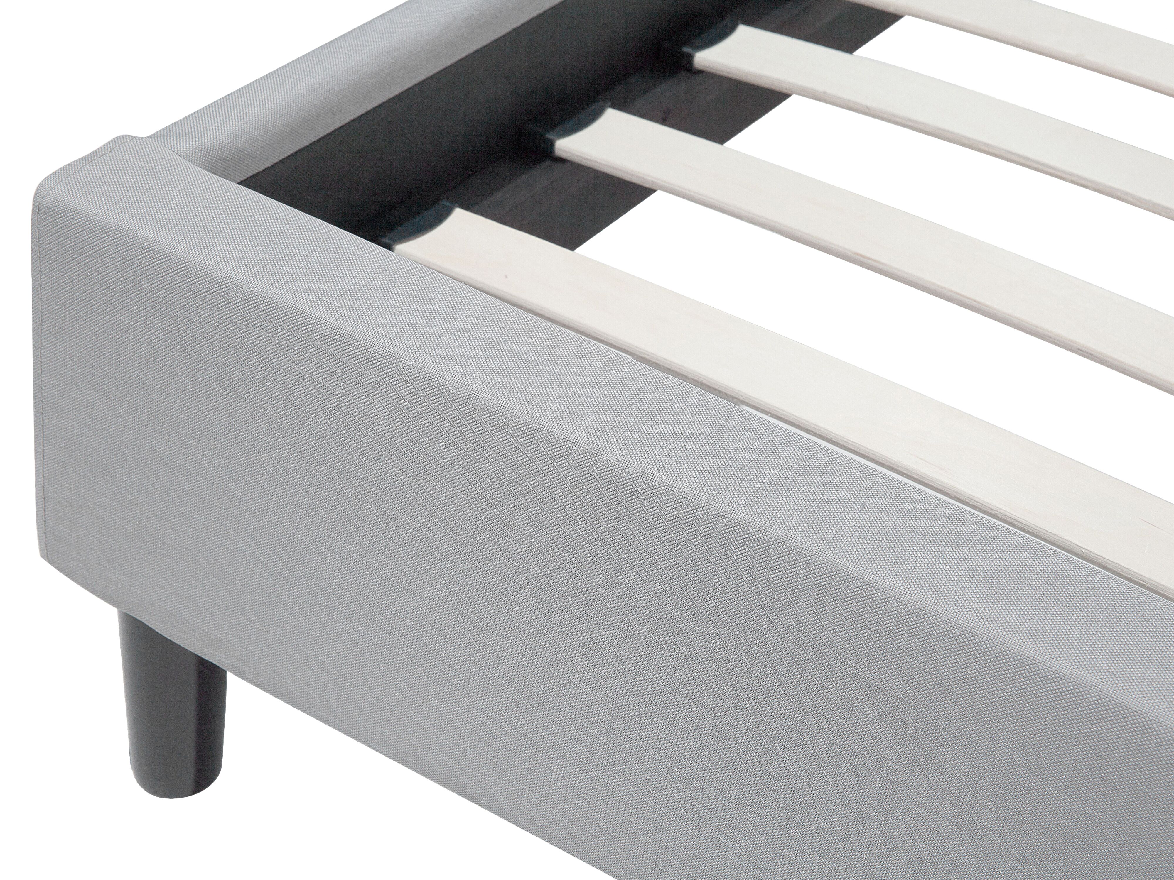 Łóżko tapicerowane 160 x 200 cm jasnoszare SAVERNE