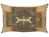 Jutowa poduszka dekoracyjna geometryczny wzór 30 x 50 cm wielokolorowa PULICAT_848154
