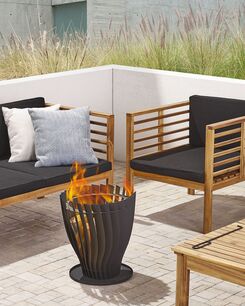 Tulisija teräs musta ⌀ 42 cm KEDIRI Tulisija teräs musta ⌀ 42 cm KEDIRI