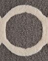 Teppich Wolle grau 140 x 200 cm marokkanisches Muster Kurzflor ZILE_674653