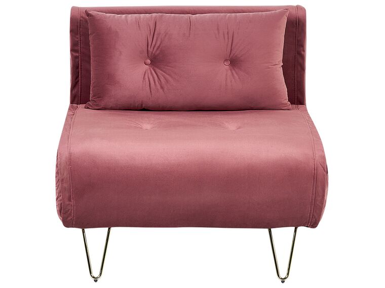 Sofa welurowa rozkładana różowa VESTFOLD_850939