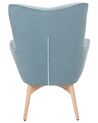 Wingback Chair with Footstool Light Blue VEJLE_540631