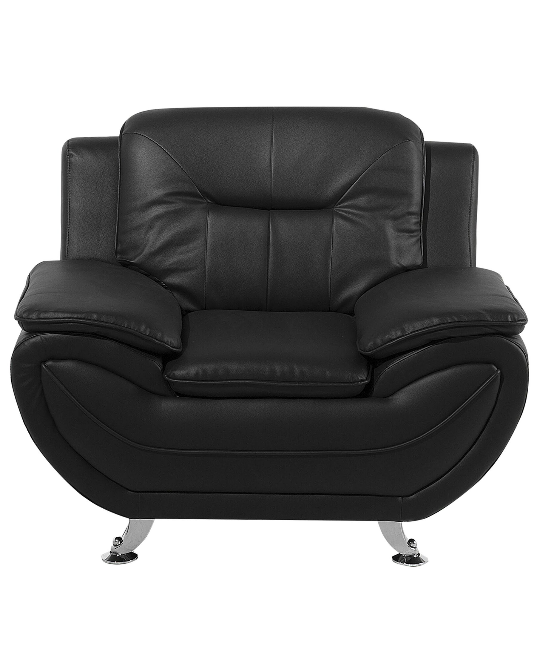 Faux Leather Armchair Black LEIRA Beliani.co.uk