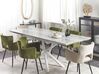 Extending Dining Table 160/200 x 90 cm Marble Effect with White MOIRA_793995