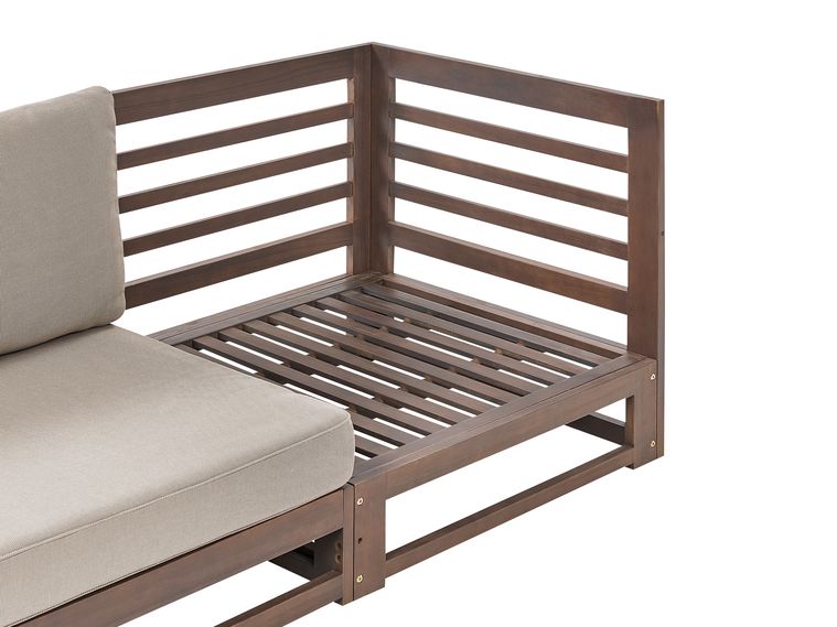 2 Seater Certified Acacia Wood Garden Sofa Dark TRANI Beliani.co.uk