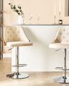 Set of 2 Faux Leather Swivel Bar Stools Beige VANCOUVER_743127