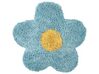 Set of 2 Cotton Kids Flower Cushions 30 x 30 cm Blue SORREL_906009