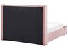 Velvet EU Double Size Bed with Storage Bench Pink NOYERS _834495