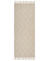 Teppich Baumwolle beige 80 x 230 cm geometrisches Muster Kurzflor TOZLU_849132