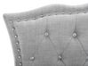 Cama de solteiro com arrumação em veludo cinzento claro 90 x 200 cm METZ_799479