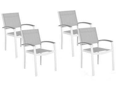 Lot de 4 chaises de jardin grises PERETA