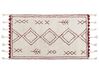 Cotton Area Rug 80 x 150 cm White and Red KENITRA_831321