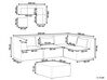 Bal oldali négyszemélyes moduláris sötétzöld kordbársony kanapé ottománnal LEMVIG_875853
