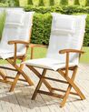 Set of 2 Garden Dining Chairs with Off-White Cushion MAUI_729500
