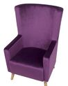 Velvet Wingback Chair Purple ONEIDA_710525