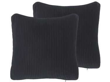 Set di 2 cuscini a strisce 45 x 45 cm nero GUDARI