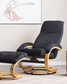Recliner Chair with Footstool Black HERO_697938