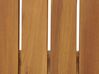 Banco de jardim em madeira clara de acácia com arrumação e almofada vermelha 120 cm SOVANA_807476