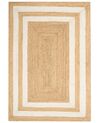 Teppich Jute beige 200 x 300 cm geometrisches Muster Kurzflor GEMEREK_885071