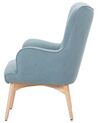 Wingback Chair with Footstool Light Blue VEJLE_540467