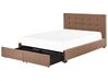 Fabric EU Super King Size Bed with Storage Brown LA ROCHELLE_833023