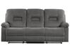 Conjunto de sofás reclináveis 6 lugares em veludo cinzento LED e entrada USB BERGEN_835258