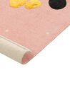 Alfombra de algodón rosa/beige claro/gris/amarillo 80 x 150 cm TAPAK_864158