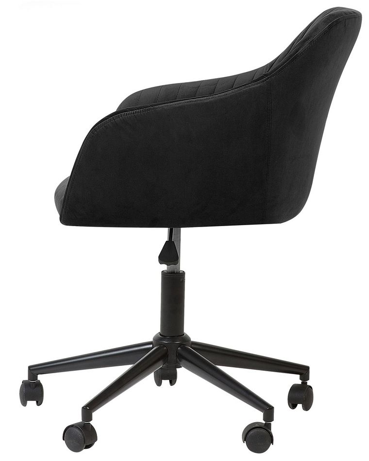 Velvet Desk Chair Black VENICE Beliani.co.uk
